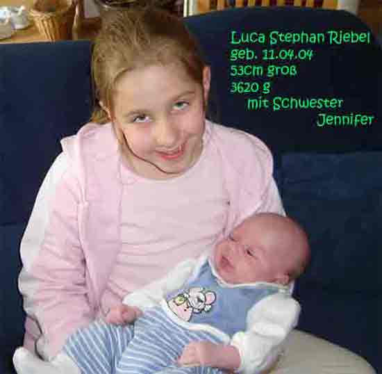 Luca Riebel mit Schwester Jennifer